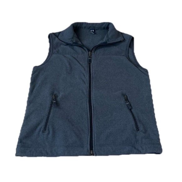 GAP Fleece Men’s Solid Gray Vest Full Zip Vintage Small Pockets - Picture 1 of 6